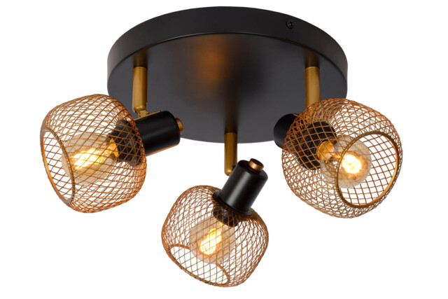 Maren Retro Ceiling Spotlight - Ø 37cm - 3xE14 - Matt Gold, Brass - image 1
