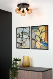 Maren Retro Ceiling Spotlight - Ø 37cm - 3xE14 - Matt Gold, Brass - thumbnail 5