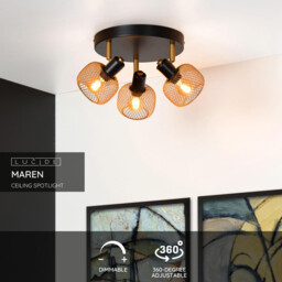 Maren Retro Ceiling Spotlight - Ø 37cm - 3xE14 - Matt Gold, Brass - thumbnail 3