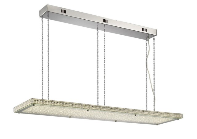 Amelia Ceiling Pendant 68W 6120lm LED C, W Remote 3000, 6000K Stainless Steel, Crystal - image 1