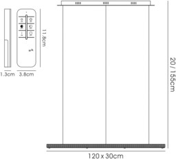 Amelia Ceiling Pendant 68W 6120lm LED C, W Remote 3000, 6000K Stainless Steel, Crystal - thumbnail 3