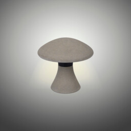 Taos Small Mushroom Bollard, 6.5W LED, 3000K, 490lm, IP65, Dark Grey Cement, 3yrs Warranty - thumbnail 2
