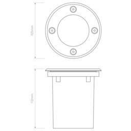 Gramos Outdoor Round Coastal Recessed Ground Light Solid Brass - thumbnail 5