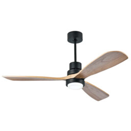 Aurion Ceiling Fan Black Matt - Natural Wood Blades LED 300040006000K