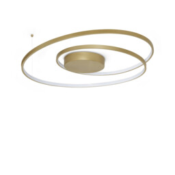 Oz Integrated LED Semi Flush Ceiling Light Brass 6100lm 3000K - thumbnail 1