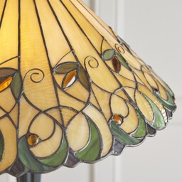 Jamelia 2 Light Floor Lamp Tiffany Glass, Dark Bronze Paint with Highlights, E27 - thumbnail 5