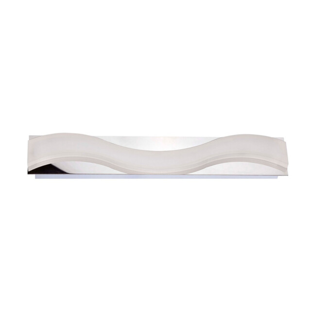 Ola Wall Lamp 7W LED Large Wave 3000K IP44, 630lm, Polished Chrome/Frosted Acrylic - image 1