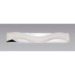 Ola Wall Lamp 7W LED Large Wave 3000K IP44, 630lm, Polished Chrome/Frosted Acrylic - thumbnail 2