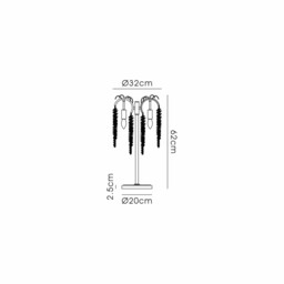 Wisteria Table Lamp, 3 Light E14, Polished Nickel / Crystal - thumbnail 2