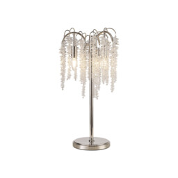 Wisteria Table Lamp, 3 Light E14, Polished Nickel / Crystal - thumbnail 1