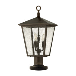 Trellis 3 Light Outdoor Pedestal Light Regency Bronze IP44, E14