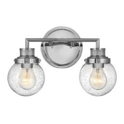 Hinkley Poppy Bathroom Wall Lamp Polished Chrome, IP44
