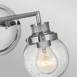 Hinkley Poppy Bathroom Wall Lamp Polished Chrome, IP44 - thumbnail 3