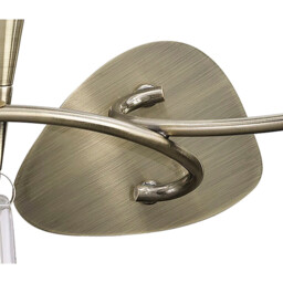 Mara Wall Lamp 2 Light E14, Antique Brass With Ivory White Shade - thumbnail 3