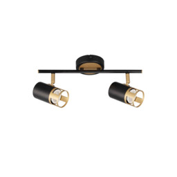 Phelps 2 Light Linear Bar SpotFitting GU10, Black, Painted Gold - thumbnail 5