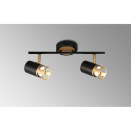 Phelps 2 Light Linear Bar SpotFitting GU10, Black, Painted Gold - thumbnail 3