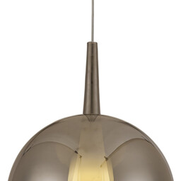 Elsa Assembly Pendant (WITHOUT PLATE) With Round Shade, 1 Light E27, Chrome Glass With Frosted Inner Cone - thumbnail 3