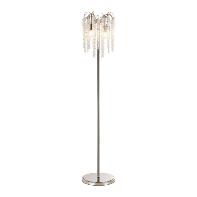Wisteria Floor Lamp, 4 Light E14, Polished Nickel / Crystal Item Weight: 15.38kg - image 1