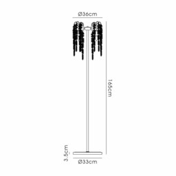 Wisteria Floor Lamp, 4 Light E14, Polished Nickel / Crystal Item Weight: 15.38kg - thumbnail 3