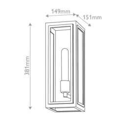 Shaw Small Outdoor Wall Lantern Black with Burnished Bronze accents IP44 - thumbnail 2