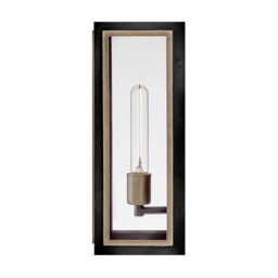 Shaw Small Outdoor Wall Lantern Black with Burnished Bronze accents IP44 - thumbnail 5