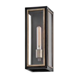 Shaw Small Outdoor Wall Lantern Black with Burnished Bronze accents IP44 - thumbnail 3