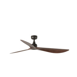 Outwood 150cm Ceiling Fan Dark Brown, Walnut Blades, IP44 - thumbnail 1