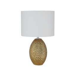 Nadine Table Lamp Ceramic Gold & Cream Fabric Shade - thumbnail 2