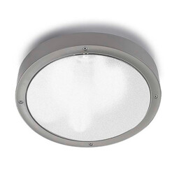 Basic Outdoor Simple Flush Large Grey, Opal IP65 E27