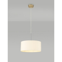 Baymont Antique Brass E27 Single Pendant With 40cm x 18cm Faux Silk Shade, Ivory Pearl/White Laminate - thumbnail 2