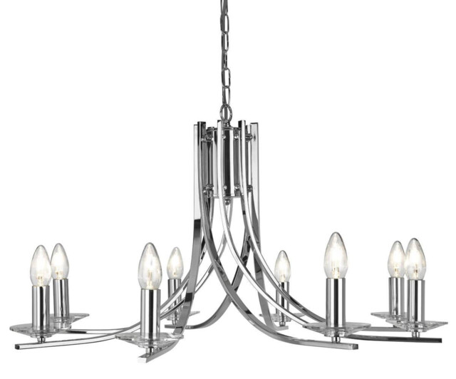 Ascona 8 Light Chandelier Chrome Finish, E14 - image 1