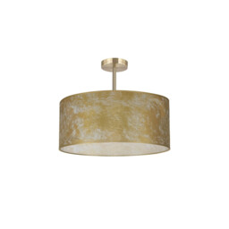 Baymont Antique Brass 3 Light E27 Semi Flush Fixture With 50cm x 20cm Gold Leaf Shade - thumbnail 5