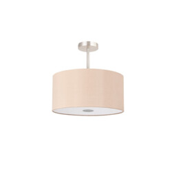 Baymont Satin Nickel 3 Light E27 Semi Flush With 40cm x 18cm Dual Faux Silk Shade, Antique Gold/Ruby - thumbnail 5