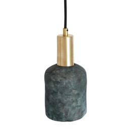 Osier Pendant Blue Earth, Satin Brass - thumbnail 3