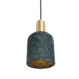 Osier Pendant Blue Earth, Satin Brass - thumbnail 2