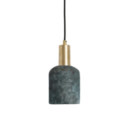 Osier Pendant Blue Earth, Satin Brass