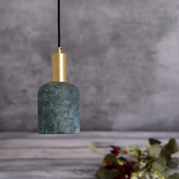 Osier Pendant Blue Earth, Satin Brass - thumbnail 5