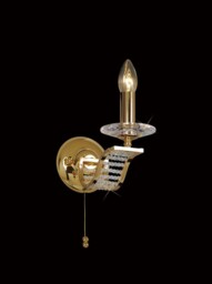 Niobe Wall Lamp 1 Candle Light French Gold, Crystal - thumbnail 2
