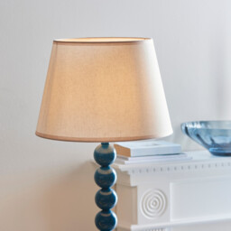 Higgledy Gloss Marlin Blue Paint Floor Lamp with Vintage White Fabric Ivy Shade 35cm E27 - thumbnail 5