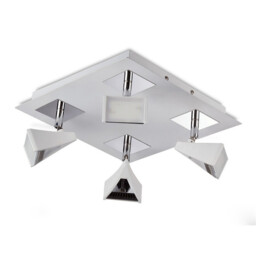 Filippo Spot Light 4 Light LED Square 20W 3000K, 1750lm, Matt White/Polished Chrome - thumbnail 1