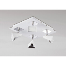 Filippo Spot Light 4 Light LED Square 20W 3000K, 1750lm, Matt White/Polished Chrome - thumbnail 2