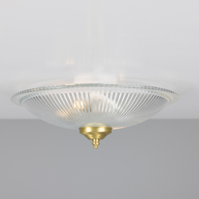 Nicosa Shallow Halophane Light, Satin Brass - image 1