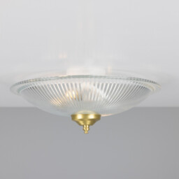 Nicosa Shallow Halophane Light, Satin Brass - thumbnail 1