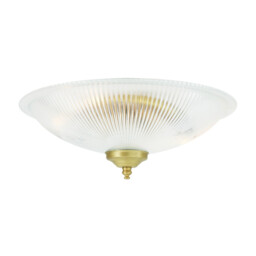 Nicosa Shallow Halophane Light, Satin Brass - thumbnail 2