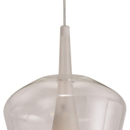 Elsa Assembly Pendant (WITHOUT PLATE) With Inverted Bell Shade, 1 Light E27, Clear Glass With Frosted Inner Cone - thumbnail 3