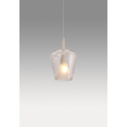 Elsa Assembly Pendant (WITHOUT PLATE) With Inverted Bell Shade, 1 Light E27, Clear Glass With Frosted Inner Cone - thumbnail 2
