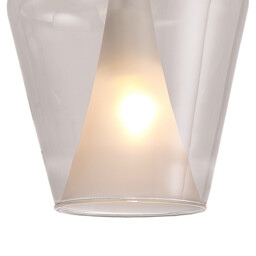 Elsa Assembly Pendant (WITHOUT PLATE) With Inverted Bell Shade, 1 Light E27, Clear Glass With Frosted Inner Cone - thumbnail 5