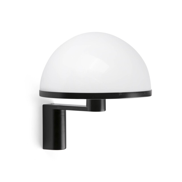 Dome Wall Lamp Satin Black, Gloss White Shade E27 - image 1