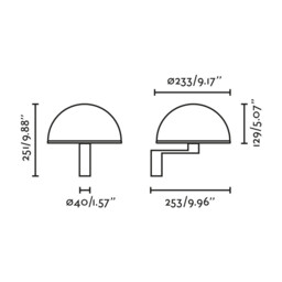 Dome Wall Lamp Satin Black, Gloss White Shade E27 - thumbnail 3
