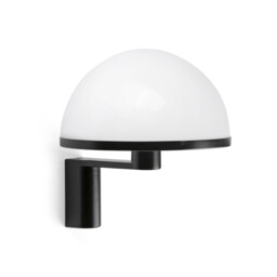 Dome Wall Lamp Satin Black, Gloss White Shade E27 - thumbnail 1